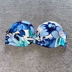 Hollister Blue Floral Bandeau Top